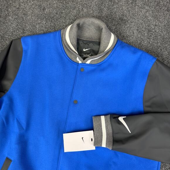 Nike Team Player Letterman Jacket Mens Large (L) Blue Gray DJ5971-493 NWT - Picture 1 of 10